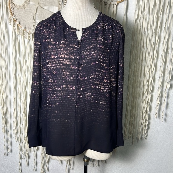 Tory Burch Silk Confetti Print Blouse Size Small - Picture 1 of 9
